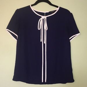 Navy and white Blouse